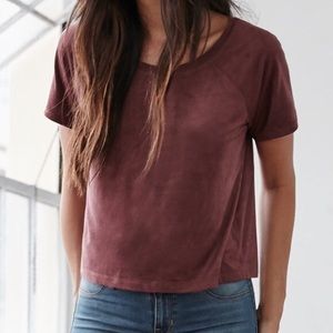 Me To We Faux Suede Raglan T-Shirt